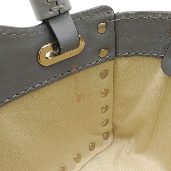 Valentino Garavani Leather Rockstud 2way Handbag Grey - Picture 7 of 7